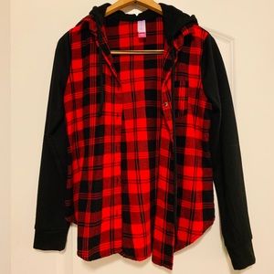 Plaid button up sweater